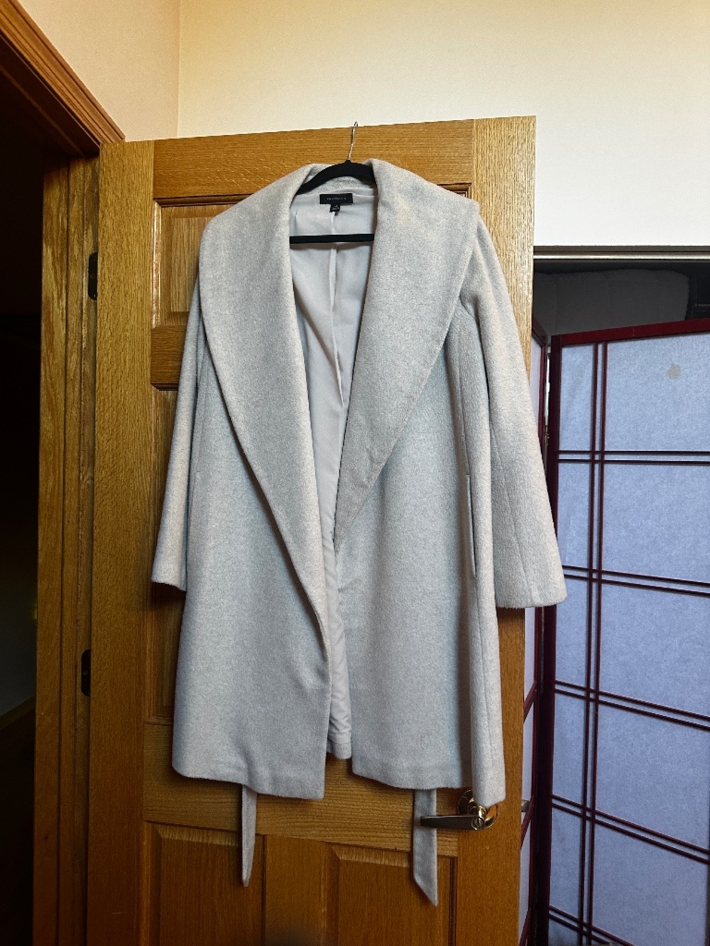 Cream Wrap Coat with belt
